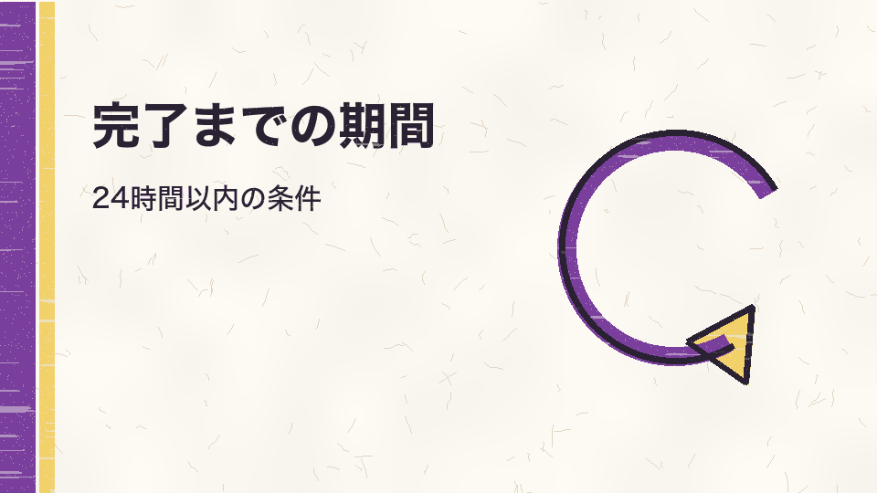 完了までの期間。24時間以内の条件