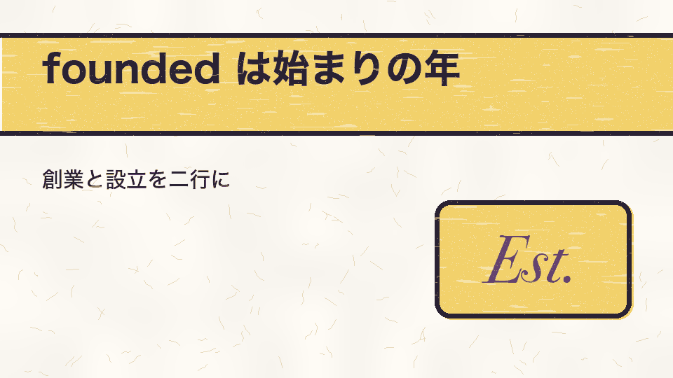founded は始まりの年。創業と設立を二行に