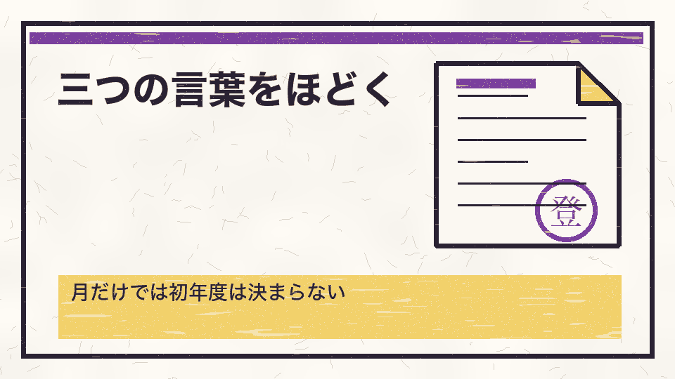 三つの言葉をほどく。月だけでは初年度は決まらない